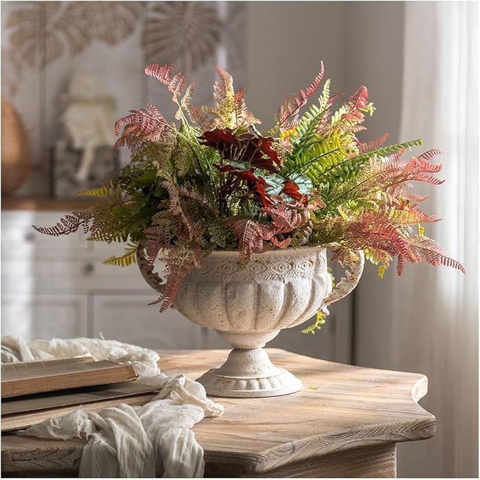 Europe Retro Distessed White Metal Vase for Room and Home Decoration and Iron Handicrafts Item Ro... | Amazon (US)