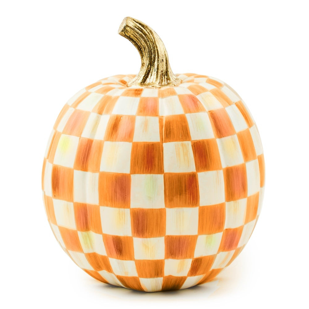 Orange Check Small Pumpkin | MacKenzie-Childs