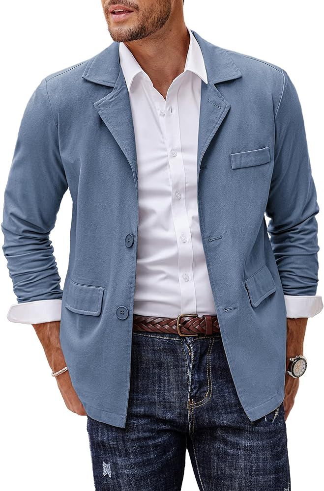 COOFANDY Men's Linen Cotton Casual Suits Blazer Jackets Lightweight Sports Coats | Amazon (US)