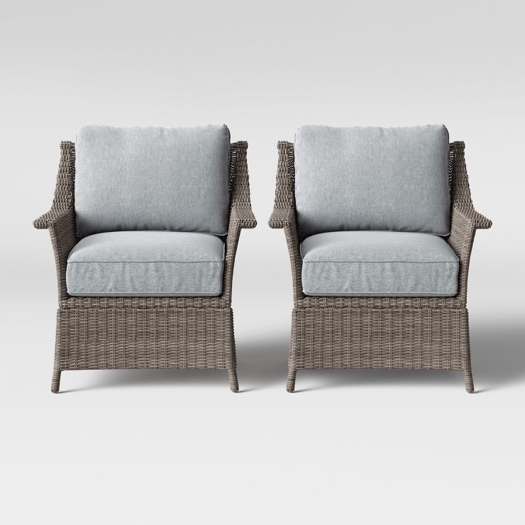 Foxborough 2pk Patio Club Chairs Gray - Threshold™ | Target