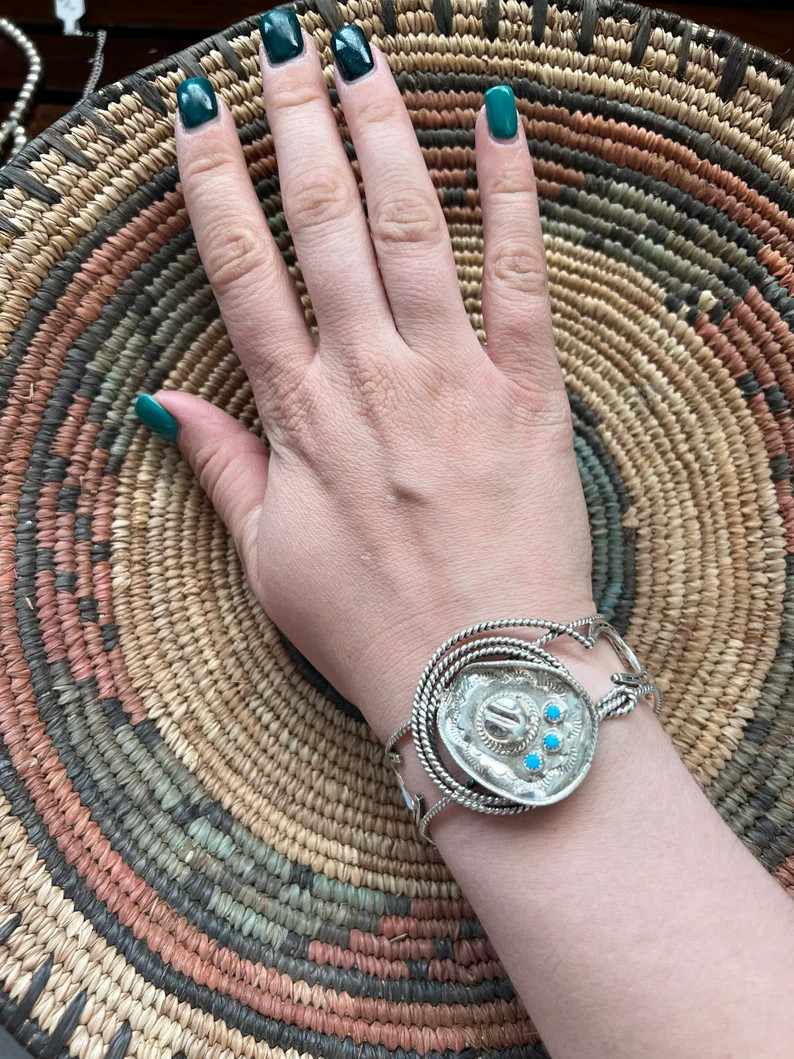 New lightweight handmade turquoise cowboy hat lasso cuff | Etsy (US)