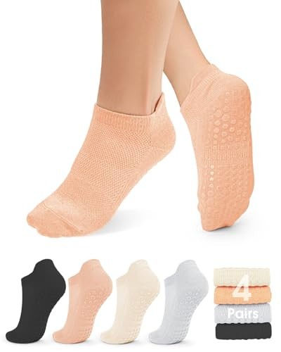 Amazon.com: yeuG Grip Socks for Women Non Slip Pilates Socks for Pilates, Ballet, Barre, Barefoot... | Amazon (US)