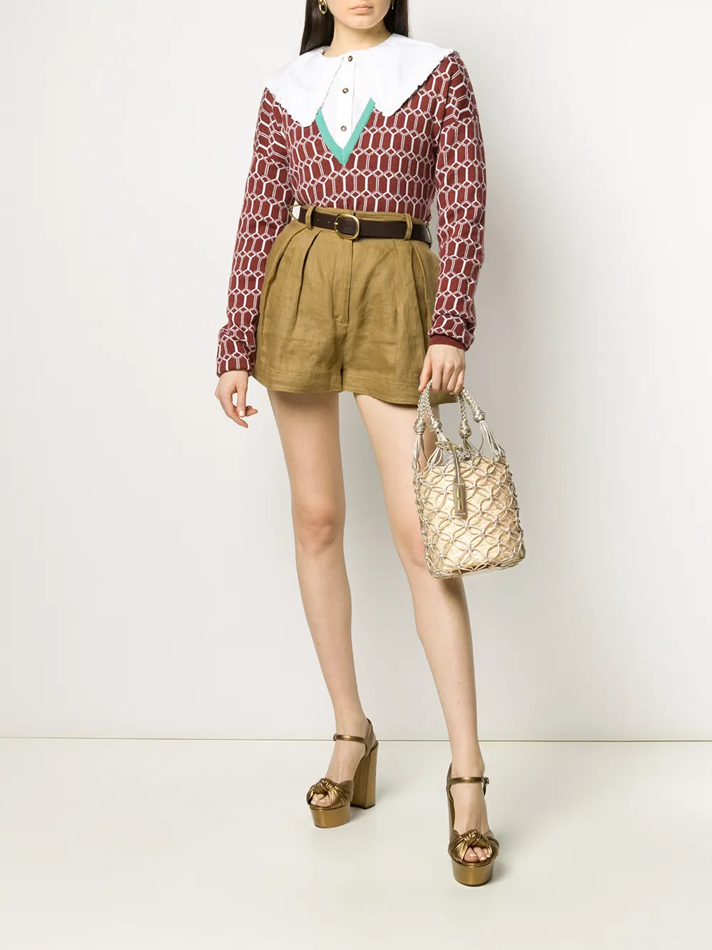 Miu Miu Woven Bucket Bag | Gold | FARFETCH UK | Farfetch Global