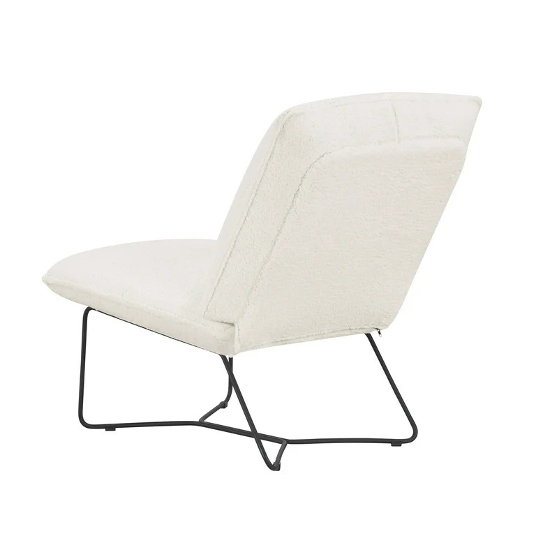 Better Homes & Gardens Pillow Lounge Chair, Faux Sherpa Cream-Colored Fabric - Walmart.com | Walmart (US)