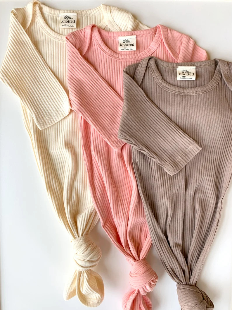 Newborn Baby Knotted Gown / Sleep Sack / Baby Outfit Without | Etsy | Etsy (US)