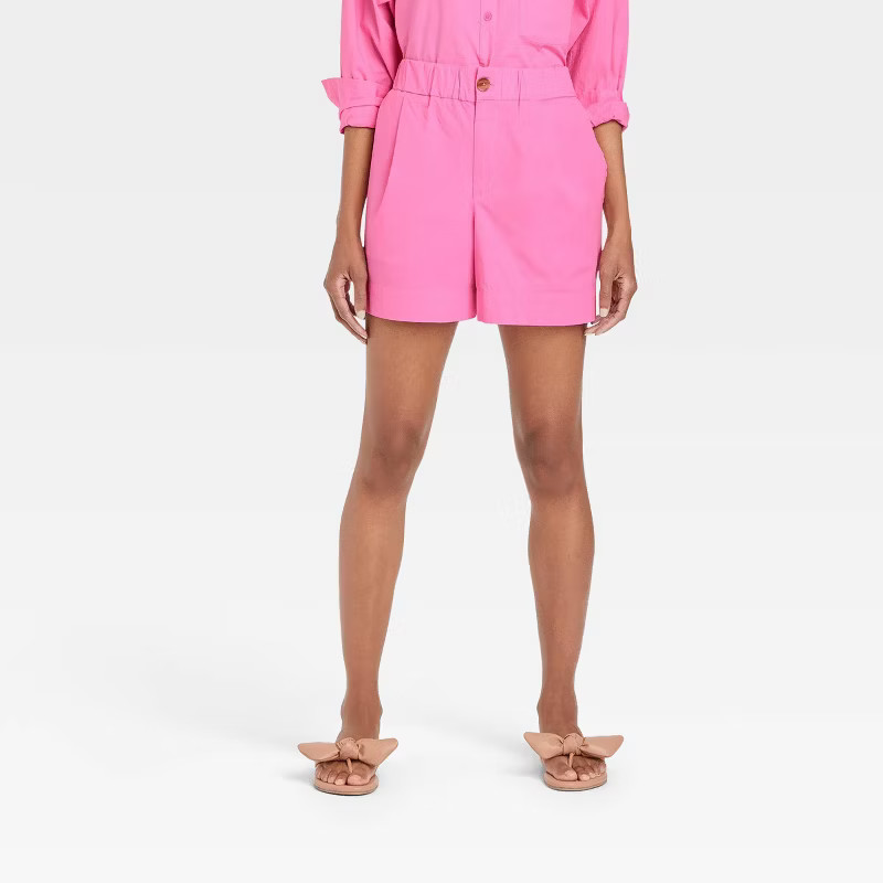 Women's High-Rise Poplin Shorts - A New Day™ | Target