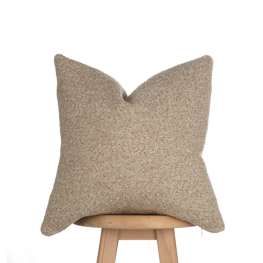 Light Brown Cotton Boucle Pillowcase Cotton Wool Natural - Etsy | Etsy (US)