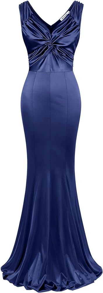 MUXXN Women's 1950s Vintage Sleeveless Ruffle V Neck Mermaid Hem Cocktail Evening Gowns Dresses... | Amazon (US)