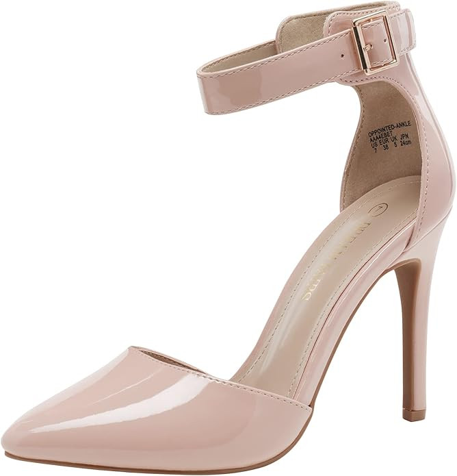 DREAM PAIRS Oppointed-Ankle Women's Pointed Toe Ankle Strap D'Orsay High Heel Stiletto Pumps Shoe... | Amazon (US)
