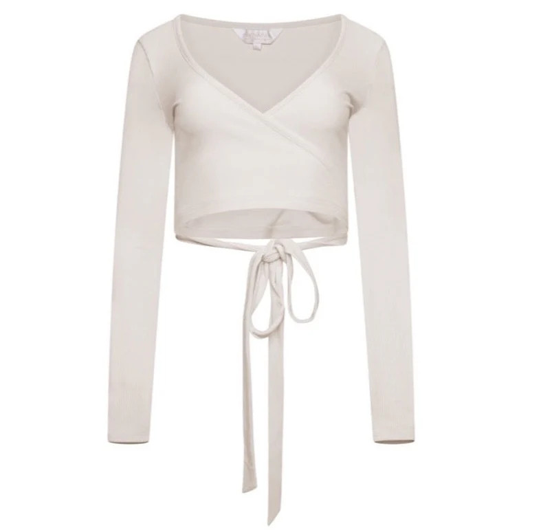 Ribbed Modal Ballet Wrap- Latte | The NAP Co