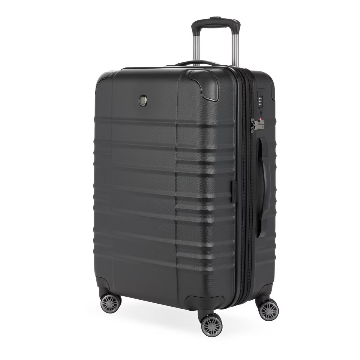 SWISSGEAR Cascade II Hardside Medium Checked Spinner Suitcase - Black: 8-Wheel 33 lb Capacity | Target