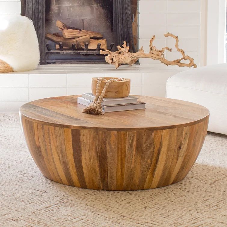 Vivienne Solid Wood Drum Coffee Table | Wayfair Professional