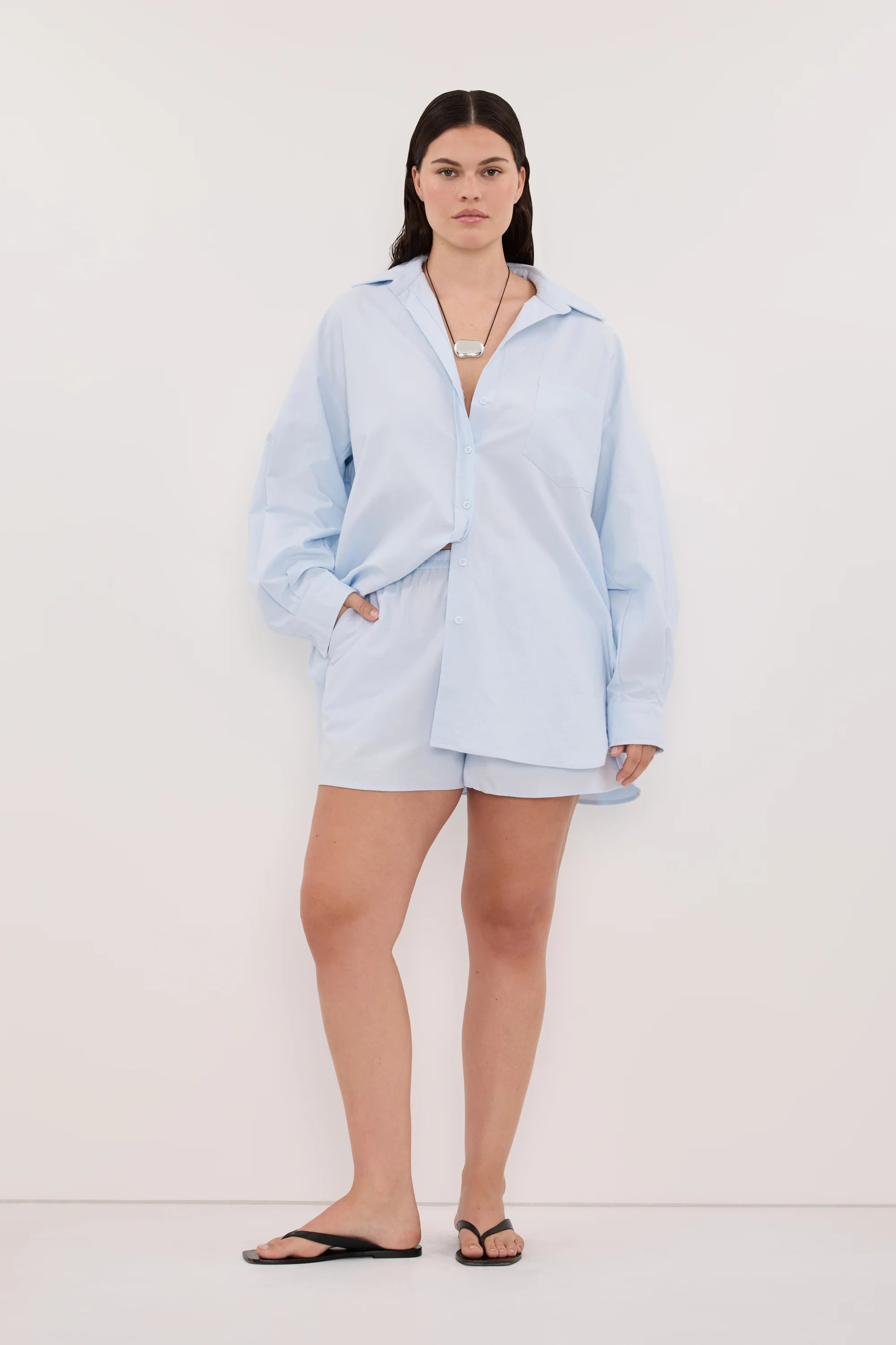 RHEA 2.0 ICE BLUE COTTON SHORT | DISSH