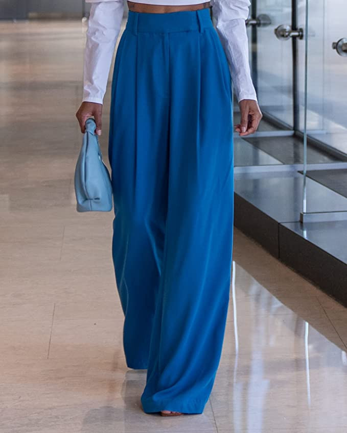 The Drop Women's Blue Sapphire High Waisted Pleated Pant by @signedblake | Amazon (US)