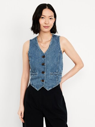 Button-Front Denim Vest | Old Navy (US)