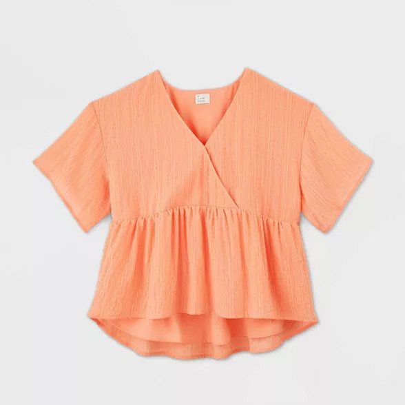 Women's Short Sleeve Wrap Front Top - A New Day™ | Target