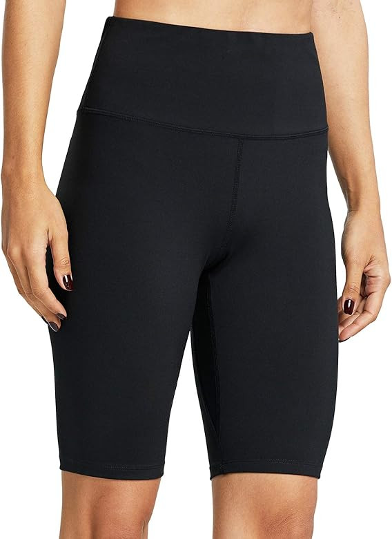 ZUTY 10"/ 5" Biker Shorts Women High Waisted with 2 Hidden Pockets Workout Athletic Running Yoga Lon | Amazon (US)