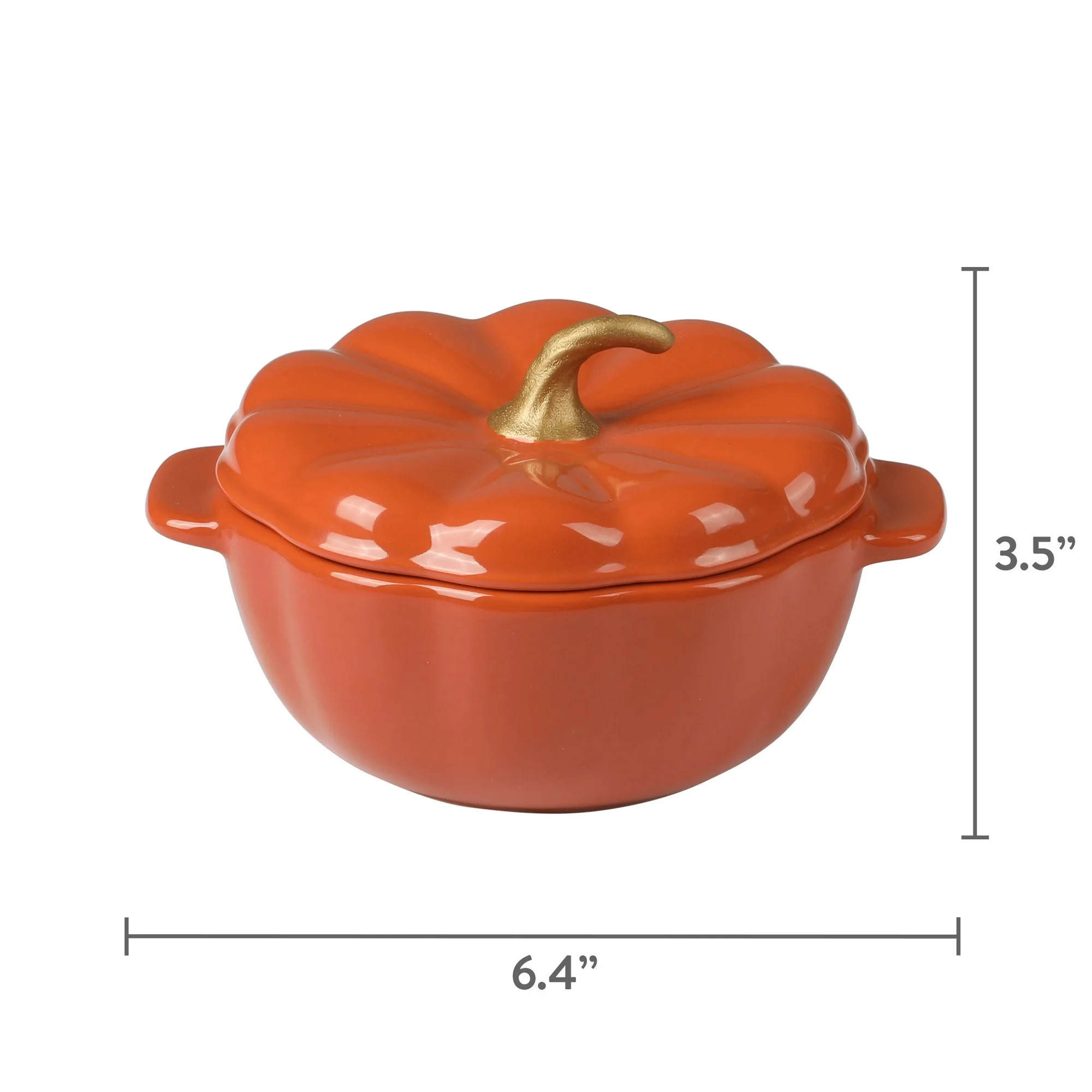 The Pioneer Woman Stoneware 2 Cup Pumpkin Cocotte with Lid, Orange | Walmart (US)