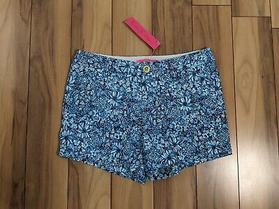 NWT! Lilly Pulitzer Callahan Knit Shorts  Cumulus Blue Blooming Together Size 2 | eBay | eBay US
