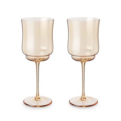 Tulip Stemmed Wine Glasses in Amber | Birch Lane