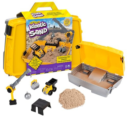 Kinetic Sand, Construction Site Folding Sandbox with 2lbs Play Sand & Toy Truck, Storage Case, Sensory Toys, for Kids Ages 3 and up | Amazon (US)