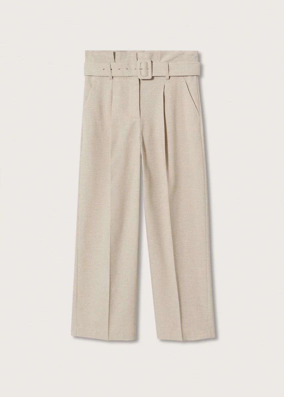 Belt check trousers -  Woman | Mango Netherlands | MANGO (NL)