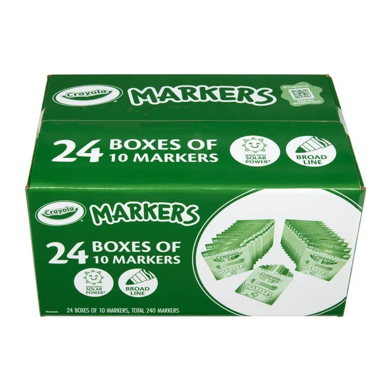 Crayola Bulk Markers for Kids (24pk of 10), Broad Line, Classroom Essentials for Teachers, School... | Walmart (US)