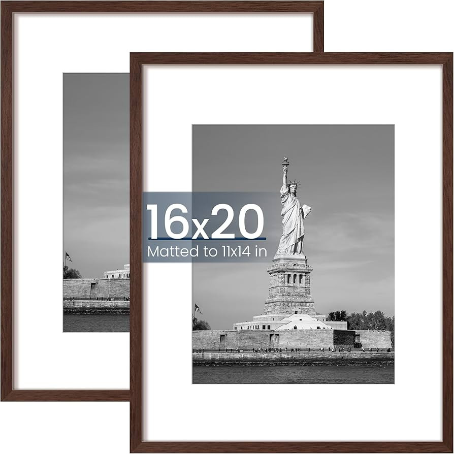 ENJOYBASICS 16x20 Picture Frame, Display Poster 11x14 with Mat or 16 x 20 Without Mat, Wall Galle... | Amazon (US)