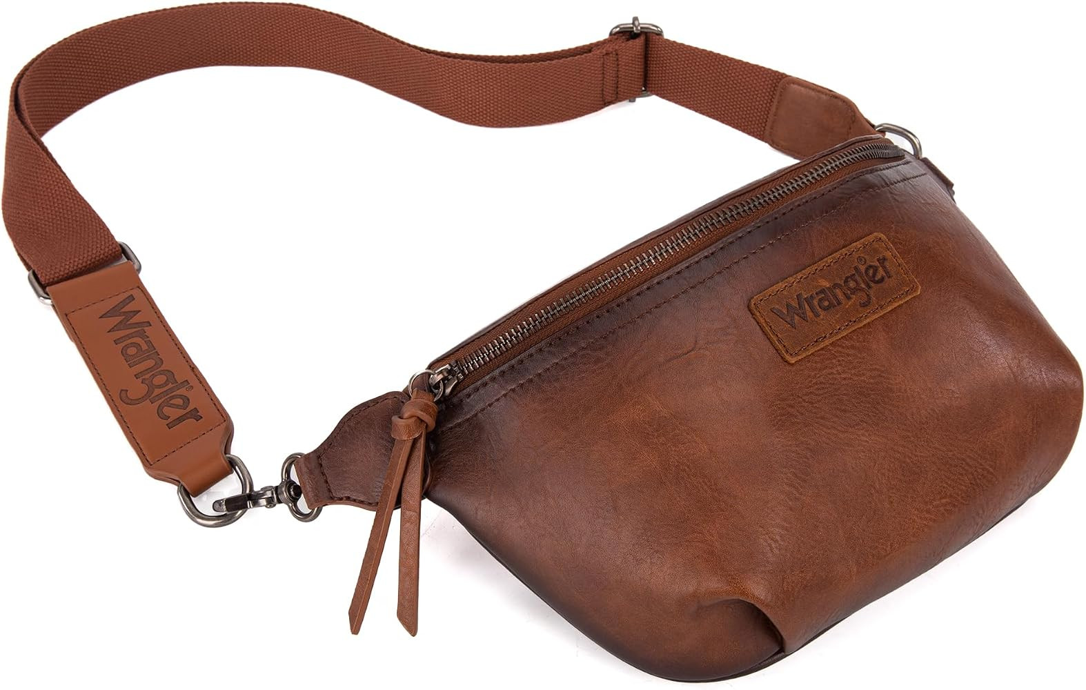Wrangler Large Fanny Packs for Women Waist Bag Travel Belt Bags Crossbody Sling Bag Distressed Br... | Amazon (US)
