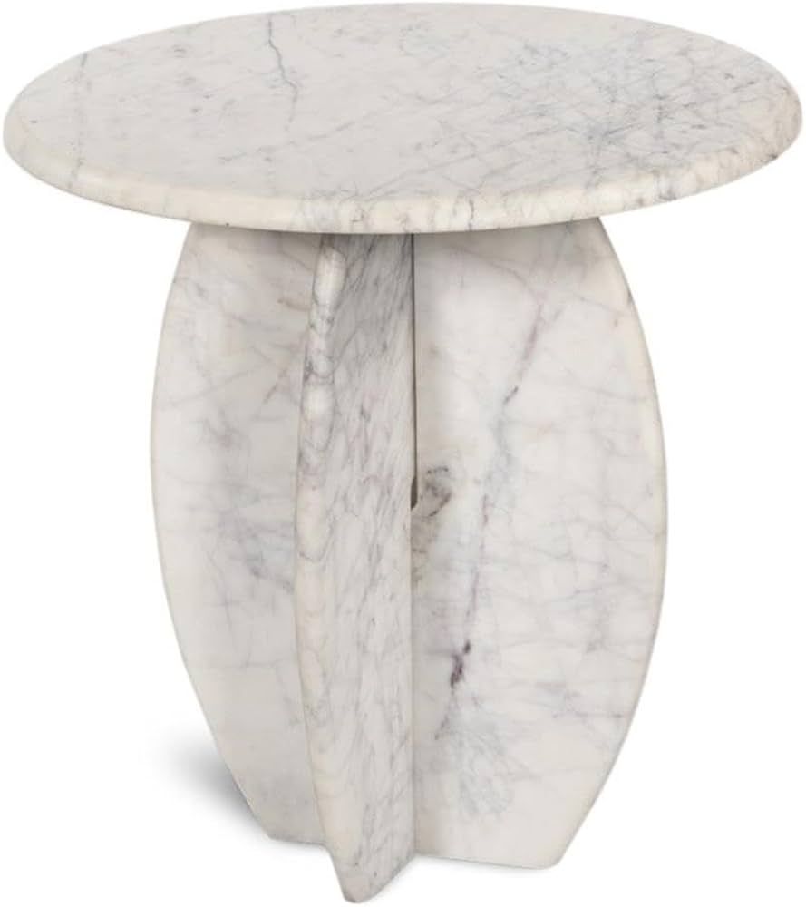 Meridian Furniture 219White-ET Formentera Collection Modern | Contemporary End Table with Handcra... | Amazon (US)