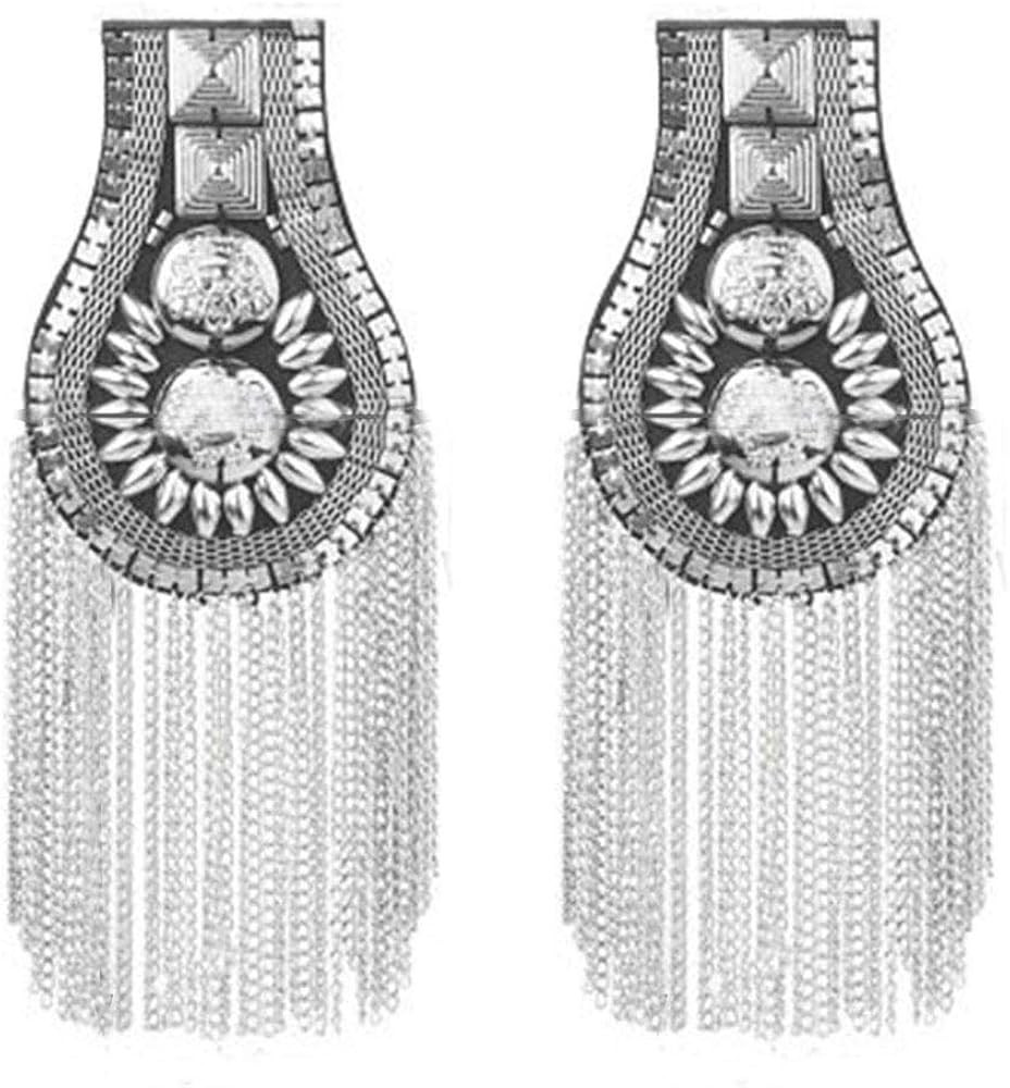 1 Pair Blazer Epaulet/Kpop Fringed/Tassel Metal Punk Shoulder Epaulette/Dpikes Brooch for Men Wom... | Amazon (US)