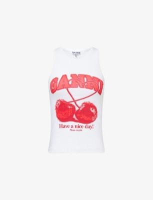 Cherry Logo-Print Cotton-Jersey Top | Selfridges
