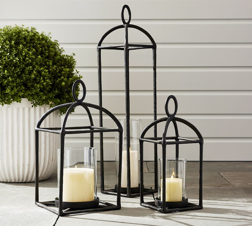 Fallon Outdoor Forged-Iron Lantern | Pottery Barn (US)