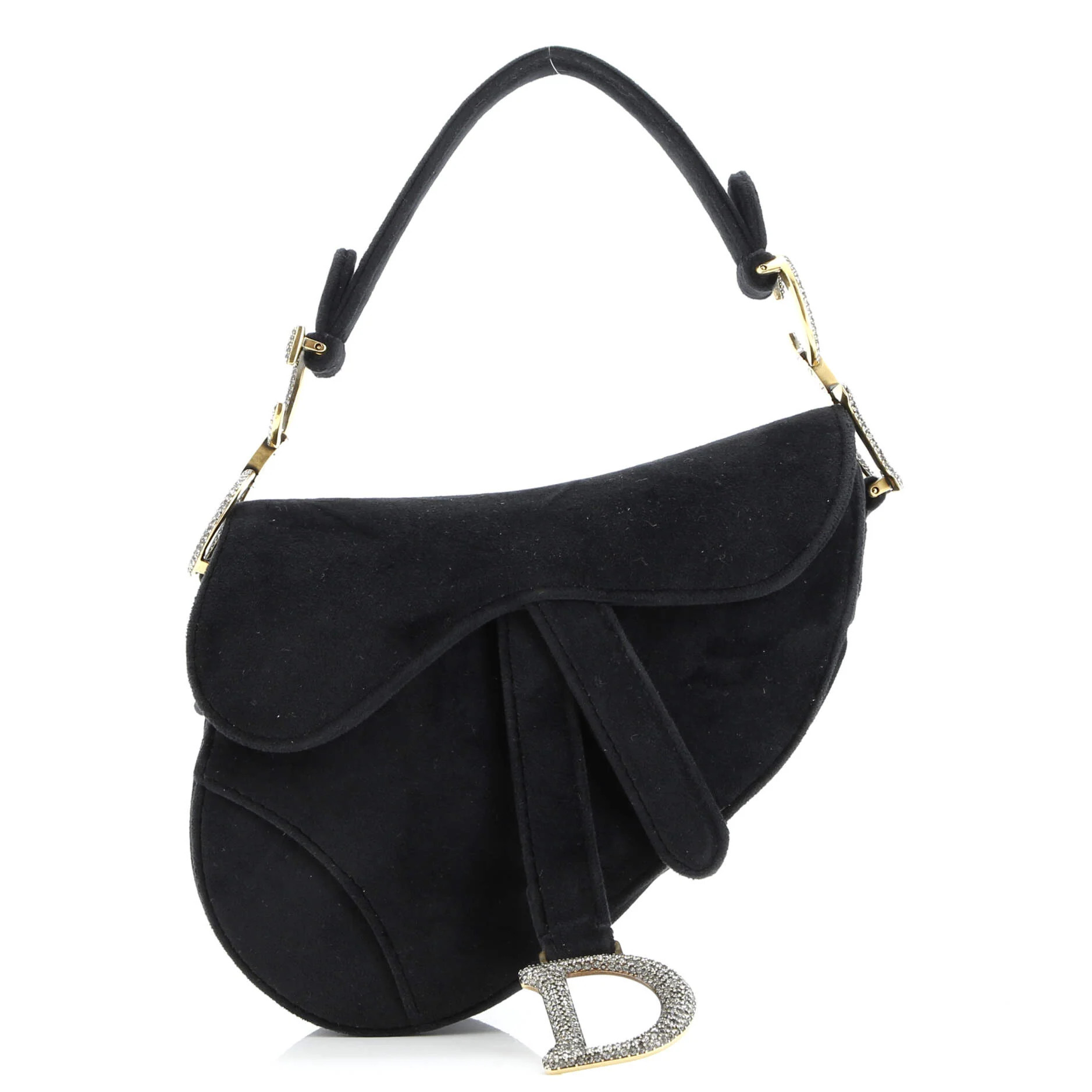 Pre-Loved Christian Dior Saddle Handbag Velvet with Crystals Mini | Zulily