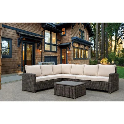 Millingport Casual Roof Top Rattan Sectional Seating Group with Cushions | Wayfair North America