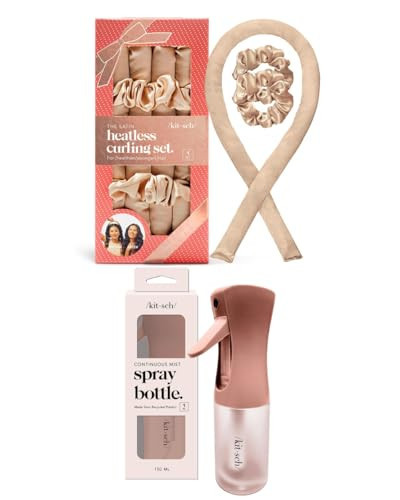 Kitsch Satin Heatless Curling Set (Champagne) and Continuous Spray Bottle (Terracotta) Bundle with Discount | Amazon (US)