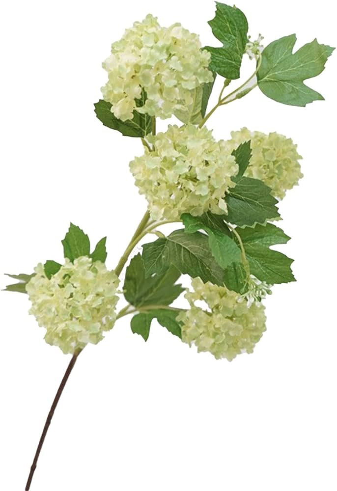 Artificial Flowers Indoor High End 5 Head Hydrangea Artificial Flower Silk Snowball Hydrangea Flo... | Amazon (US)