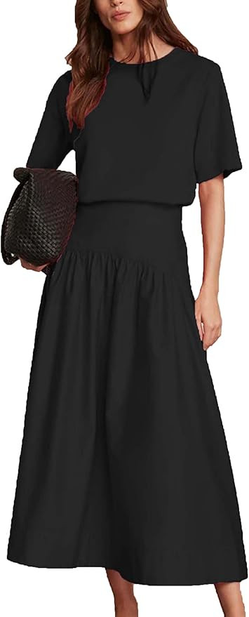 Bozanly Two Piece Outfits Skirts Set Midi Skirt Sets Dresses | Amazon (US)