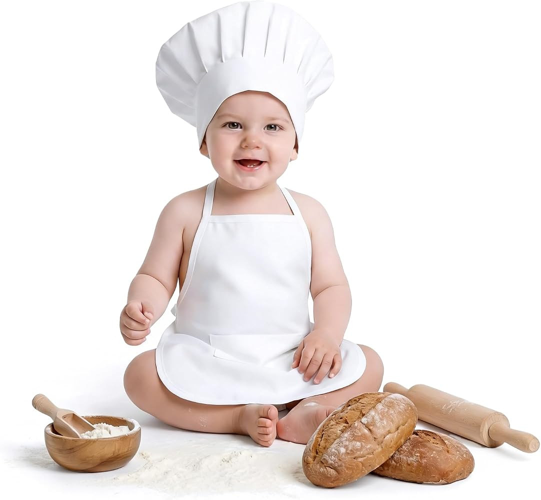 2-Piece Baby Chef Outfit, Baby Costumes Newborn Photography Prop with Adjustable Chef Hat & Apron... | Amazon (US)