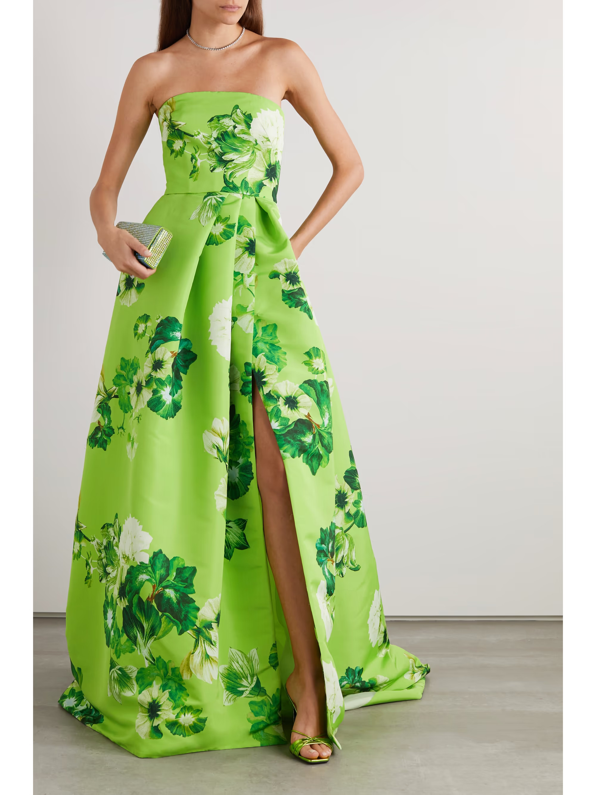 Strapless floral-print twill gown | NET-A-PORTER (US)