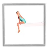 Stupell Industries Woman Sitting Diving Board Summer Beach Pool by Amelia Noyes - Floater Frame P... | Wayfair North America