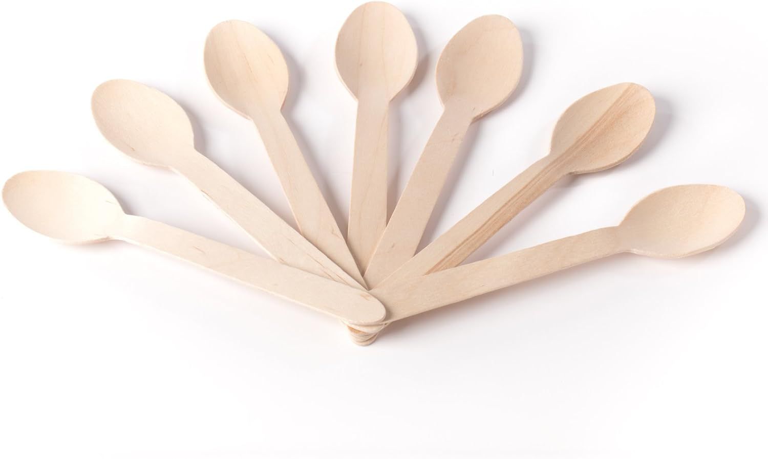 HUJI Eco- Friendly Wooden Spoons - Disposable Wood Cutlery! 50 Spoons 6.1" 2PK | Amazon (US)