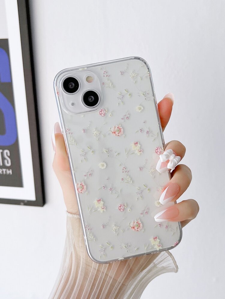 Coque de téléphone transparente à motif fleur | SHEIN