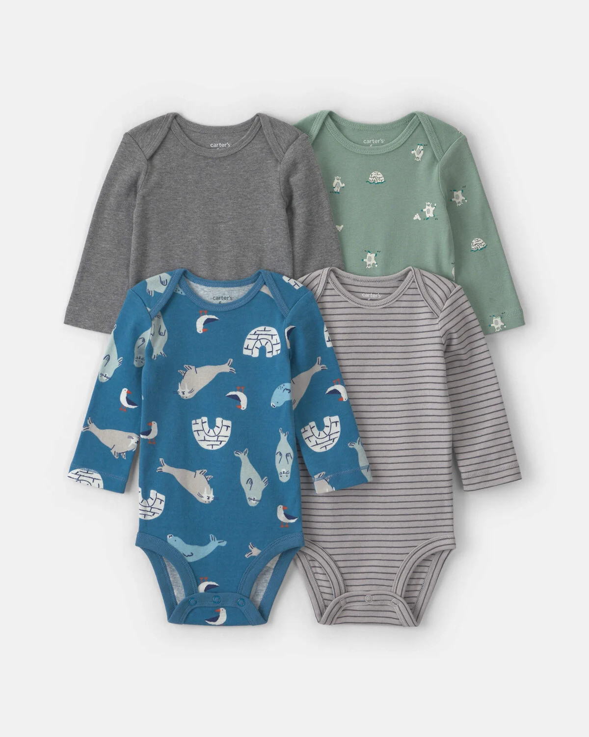Baby Boy 4-Pack Arctic Long-Sleeve Multipack Bodysuits | Carter's Inc