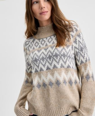 Women's Fair Isle Mock-Neck Sweater | Macy's