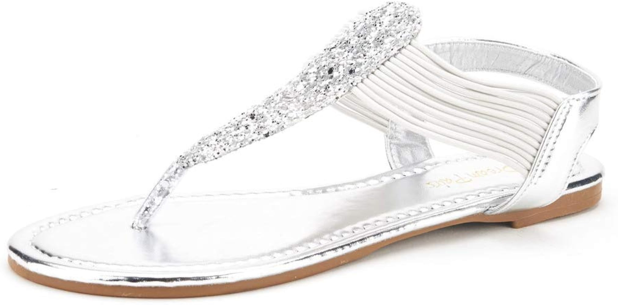 DREAM PAIRS Women's Elastic Strappy String Thong Ankle Strap Summer Gladiator Sandals | Amazon (US)