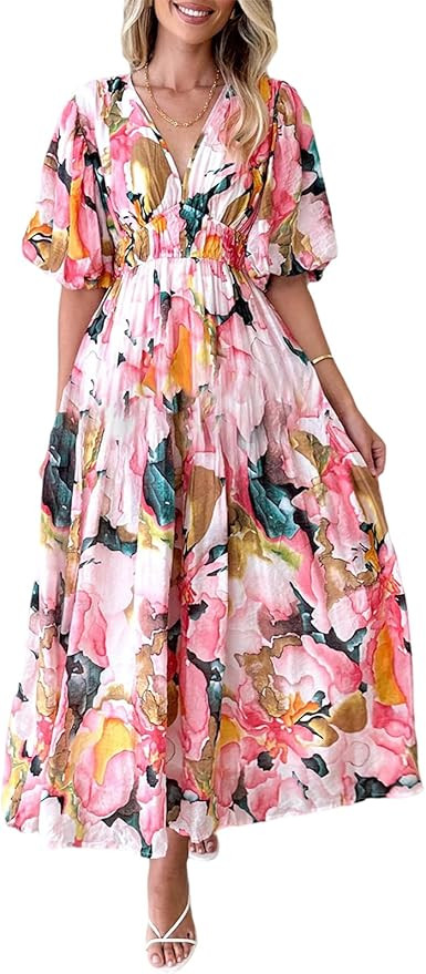 Sissyaki Women's Floral Maxi Dress 2026 Summer Spring Wedding Guest Dress | Amazon (US)