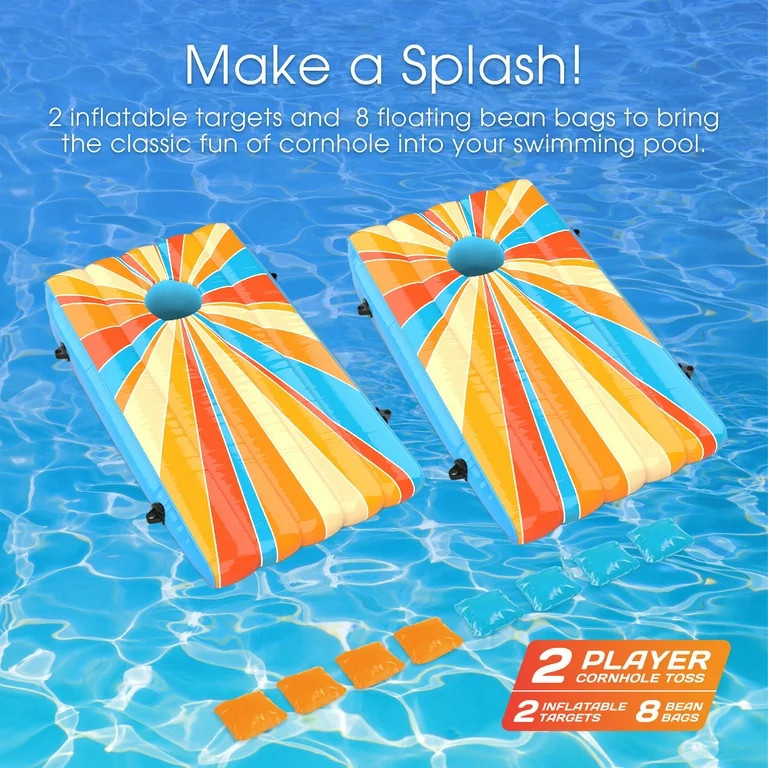 Cipton 35-inch Inflatable Pool Cornhole Set Toss Games for Kids and Adults | Walmart (US)