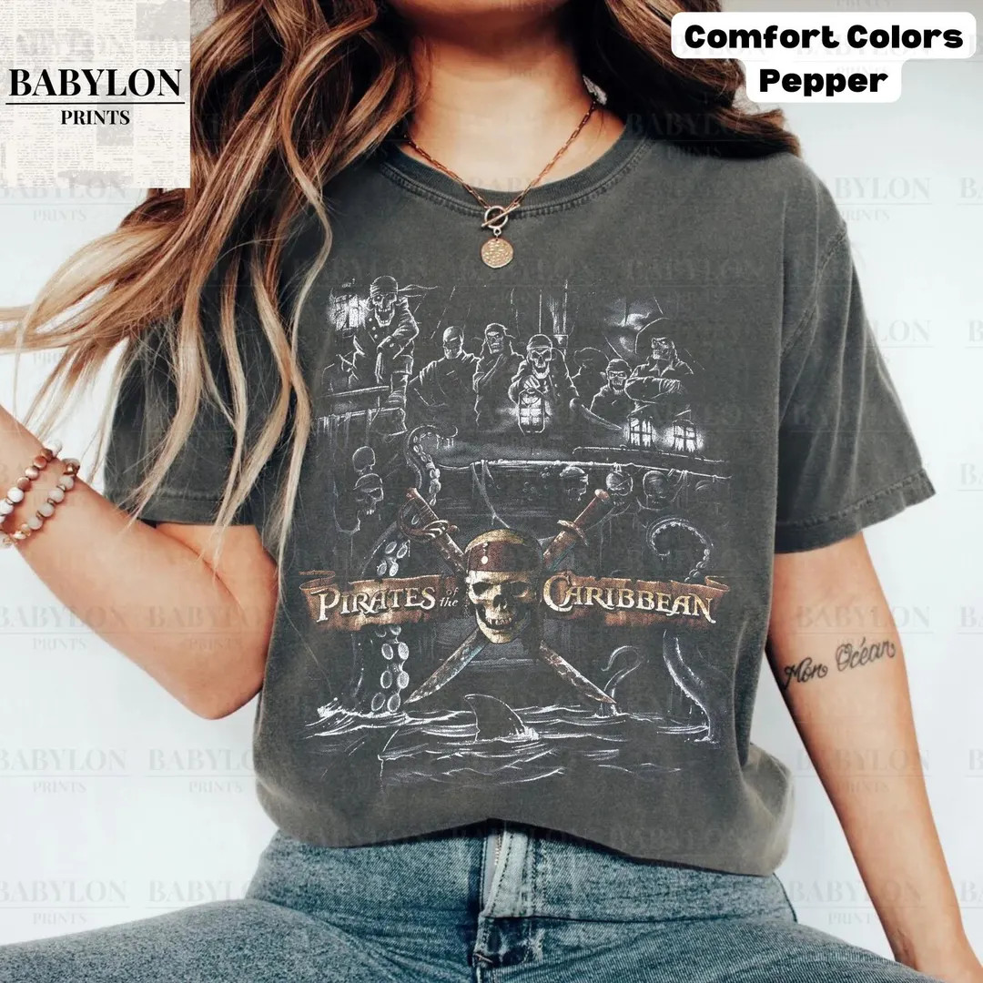 Vintage Pirates of the Caribbean T Shirt, Jack Sparrow Shirt, Curse of the Black Pearl Disneyland... | Etsy (US)