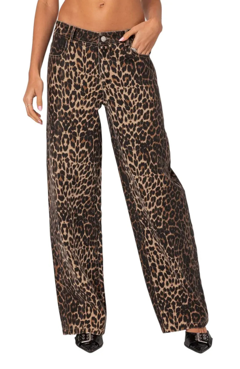 Print Straight Leg Jeans | Nordstrom